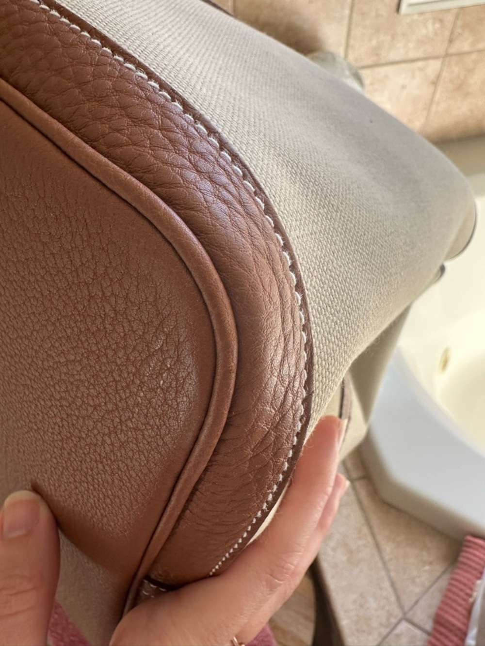 Hermes Garden Party Voyage 49 - Toile & Gold Negonda Palladium Hardware - Picture 12 of 17